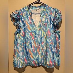 Vibrant Abstract Print Women's Blouse